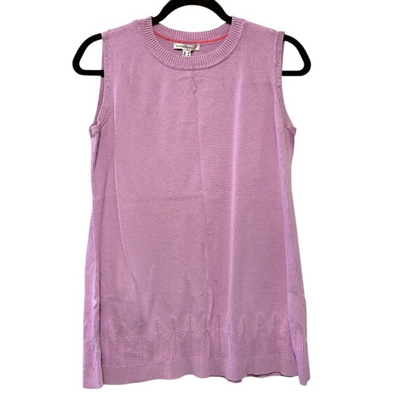 Isaac Mizrahi Live Solid Lavender Sleeveless Knit Tunic Sweater M - Picture 1 of 7
